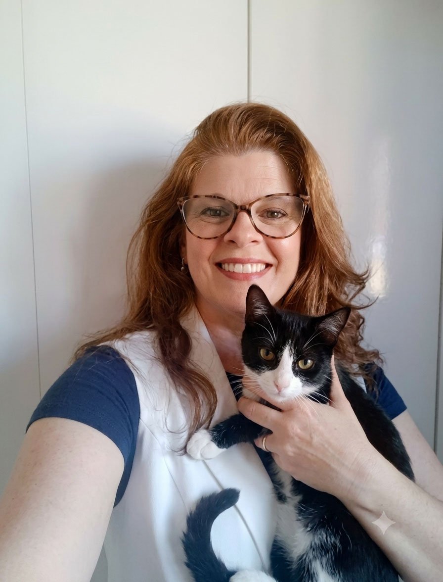 Regiane com gatinho